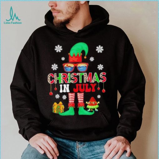 Lupinmerch – Christmas In July Costume Elf Sunglasses Beach Lover Family T Shirt