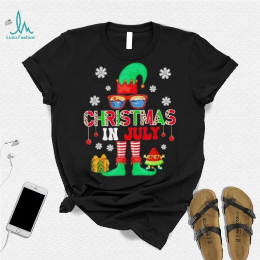 Lupinmerch – Christmas In July Costume Elf Sunglasses Beach Lover Family T Shirt