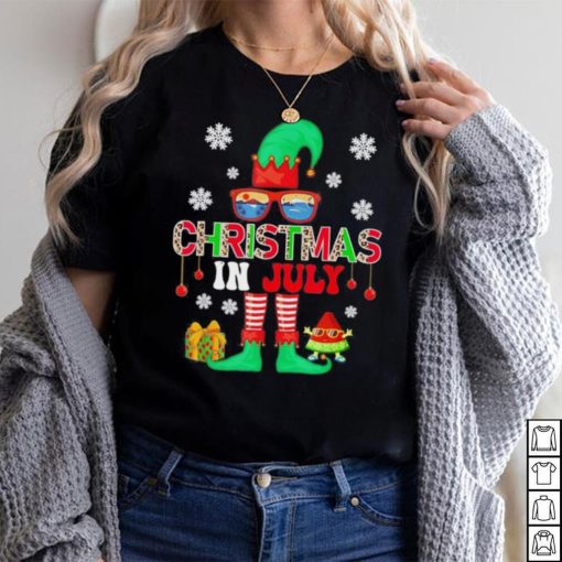 Lupinmerch – Christmas In July Costume Elf Sunglasses Beach Lover Family T Shirt