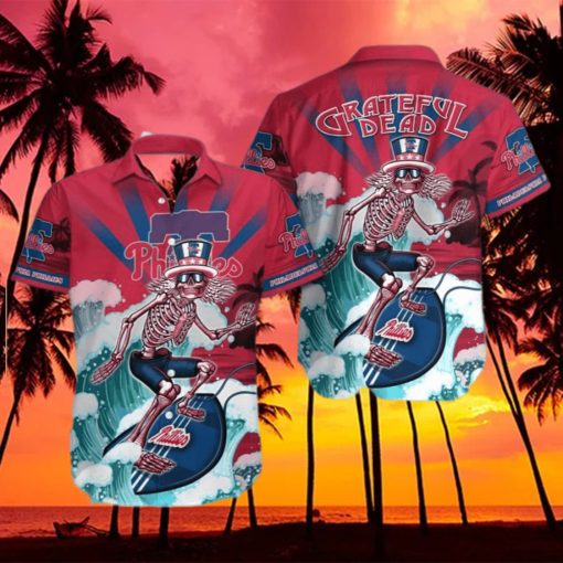 MLB Philadelphia Phillies Grateful Dead Phillies Hawaiian Shirt