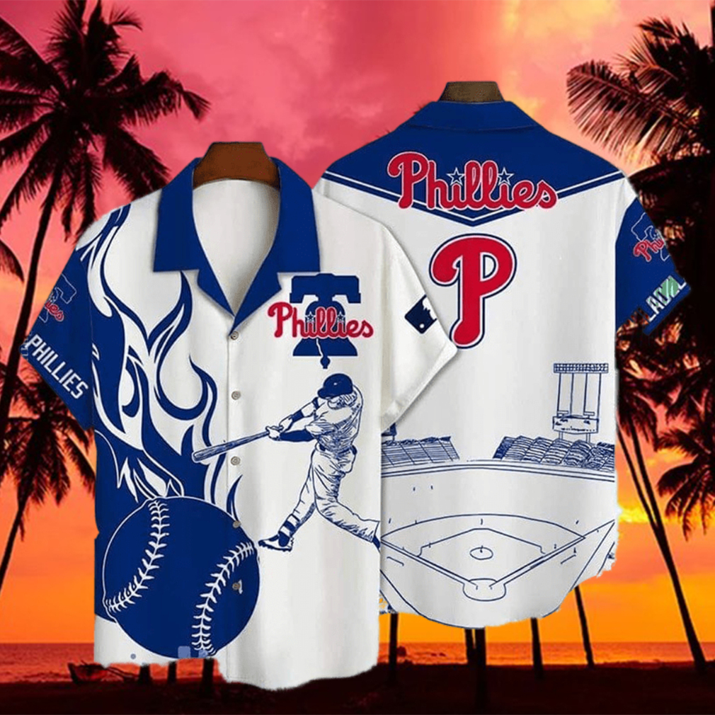 Custom Philadelphia Phillies Baseball Pattern Vintage Hawaiian