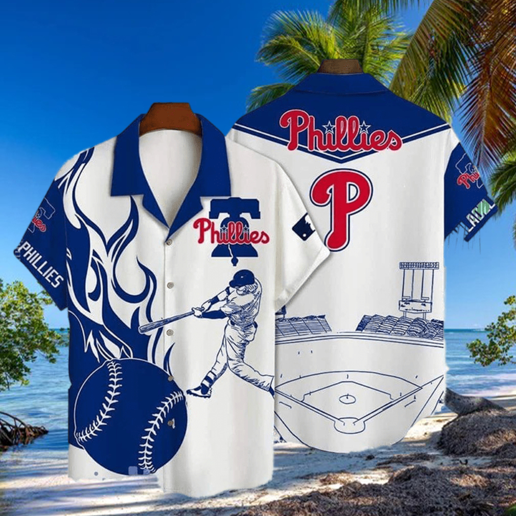 Light Blue Philadelphia Phillies Hawaiian Shirt
