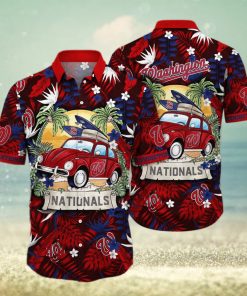 MLB Washington Nationals Hawaiian Shirt Palm Leaves Pattern Summer Aloha