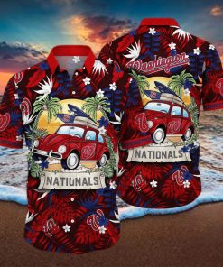 MLB Washington Nationals Hawaiian Shirt Palm Leaves Pattern Summer Aloha