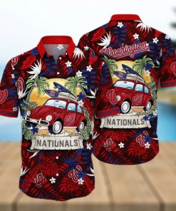 MLB Washington Nationals Hawaiian Shirt Palm Leaves Pattern Summer Aloha