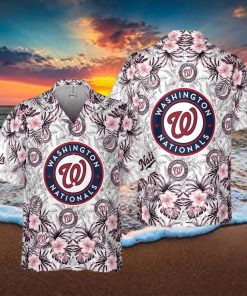 Red Aloha MLB Washington Nationals Hawaiian Shirt White Leaves Pattern  Trendy Summer Gift - Limotees