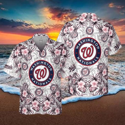 MLB Washington Nationals Hawaiian Shirt Tropical Flower Pattern Beach Lovers Gift