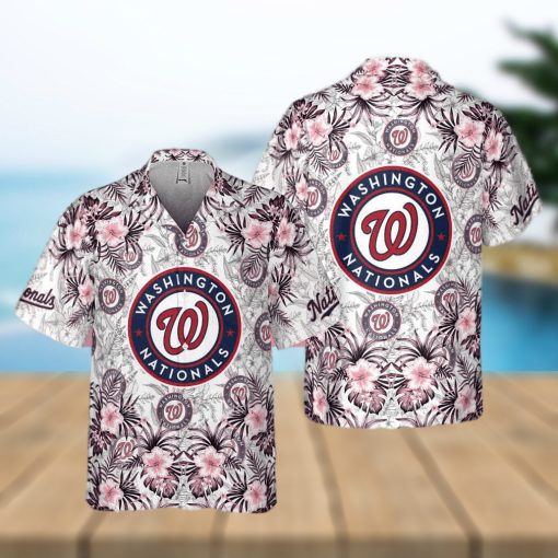 MLB Washington Nationals Hawaiian Shirt Tropical Flower Pattern Beach Lovers Gift