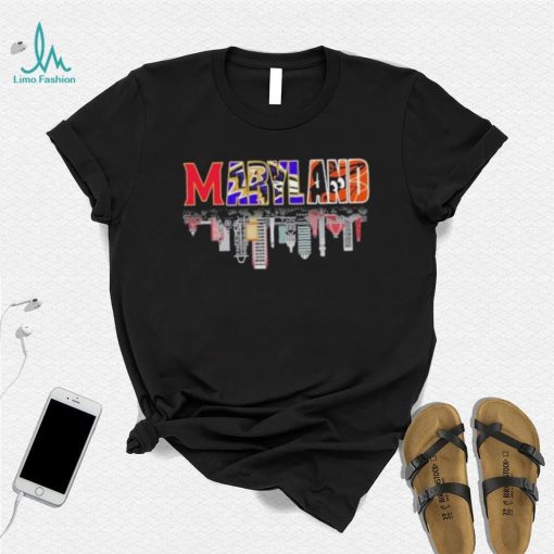 Maryland Baltimore Orioles Ravens Washington Commanders Skyline Shirt