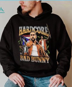 Men's Black Bad Bunny Hardcore T Shirt