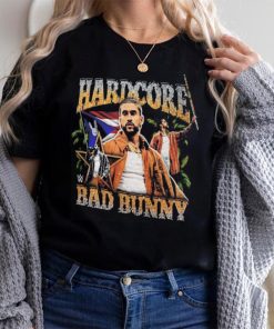 Men's Black Bad Bunny Hardcore T Shirt