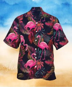 Men’s Botanical Flamingo Hawaiian T Shirt  Hawaiian Gift  Aloha Shirt  Hawaiian Beach Short