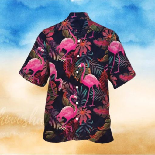 Men’s Botanical Flamingo Hawaiian T Shirt  Hawaiian Gift  Aloha Shirt  Hawaiian Beach Short