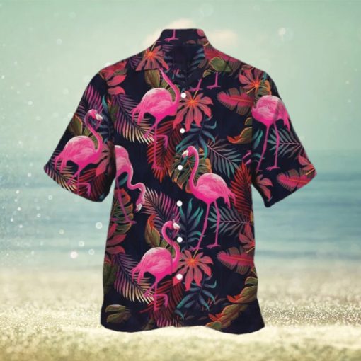 Men’s Botanical Flamingo Hawaiian T Shirt  Hawaiian Gift  Aloha Shirt  Hawaiian Beach Short