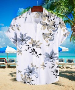 Men’s Cotton Linen hawaiian Shirt Summer Floral Print