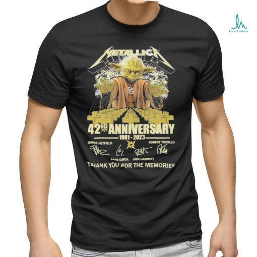 Metallic 42nd anniversary 1981 2023 thank you for the memories signatures shirt1