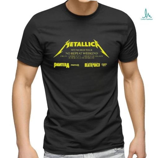 Metallica Rock Band M72 World Tour 2023 Merch Metallica M72 World Tour No Repeat Weekend Shirt Metallica World Tour 2023 2024 Setlist T Shirts