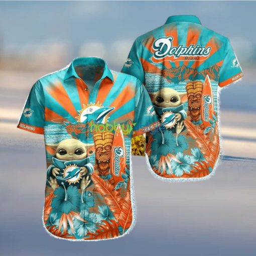 Miami Dolphins NFL Baby Yoda Hawaiian Shirt