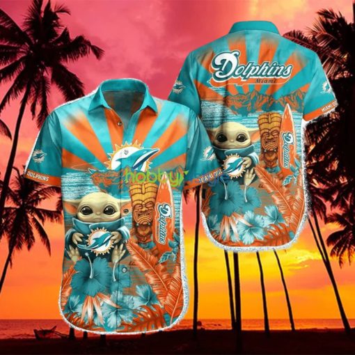 Miami Dolphins NFL Baby Yoda Hawaiian Shirt