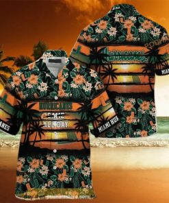 Miami Hurricanes Funny Hawaiian Shirt Tropical Flower Pattern Gift For Football Fans