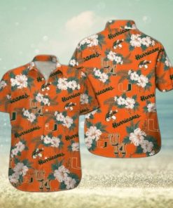 Miami Hurricanes Funny Hawaiian Shirt Tropical Flower Pattern Summer Beach Gift