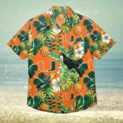 Miami Hurricanes Funny Hawaiian Shirt  Tropical Pattern Summer Beach Gift