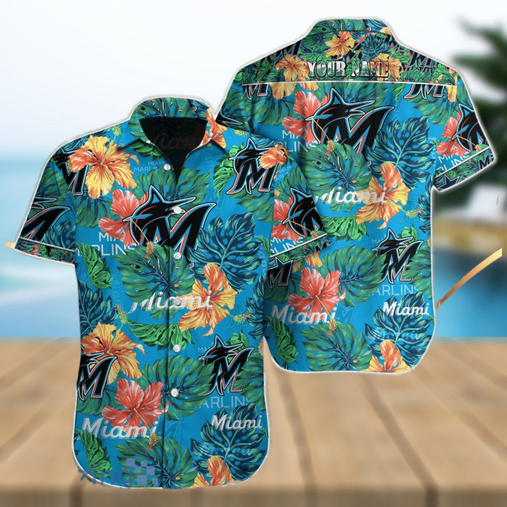 Miami Marlins MLB Custom Name Hawaiian Shirt For Men Women Gift For Fan -  Limotees