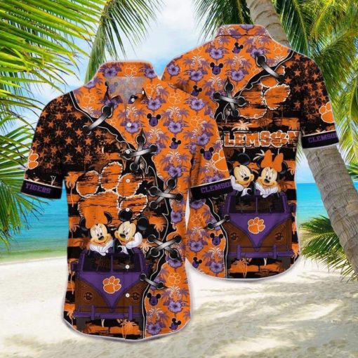 Mickey Mouse Disney NCAA Clemson Tigers Hawaiian Shirt Beach Lovers Gift