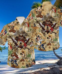 Mickey Mouse Pirate Treasure Map Hawaiian Shirt