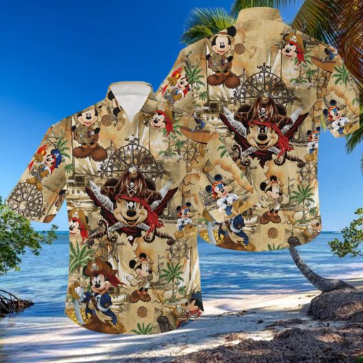 Mickey Mouse Pirate Treasure Map Hawaiian Shirt