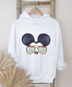 Mickey Mouse Watercolor Aviator Glasses Castle Shirt Unisex T Shirt