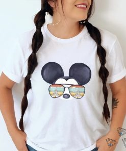 Mickey Mouse Watercolor Aviator Glasses Castle Shirt Unisex T Shirt