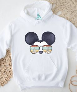 Mickey Mouse Watercolor Aviator Glasses Castle Shirt Unisex T Shirt