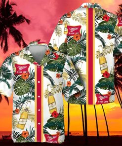 Miller High Life Beer Summer Plants Hawaiian Shirt