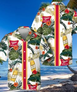 Miller High Life Beer Summer Plants Hawaiian Shirt