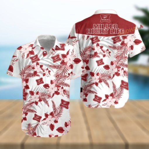 Miller High Life Funny Hawaiian Shirt  Tropical Flower Gift For Beach Trip