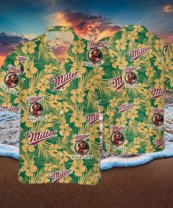 Miller High Life Funny Hawaiian Shirt Tropical Flower Pattern Gift For Beer Lovers