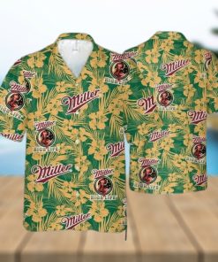 Miller High Life Funny Hawaiian Shirt Tropical Flower Pattern Gift For Beer Lovers