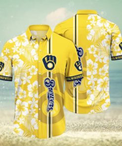 Milwaukee Brewers MLB Flower Hawaiian Shirt - Limotees
