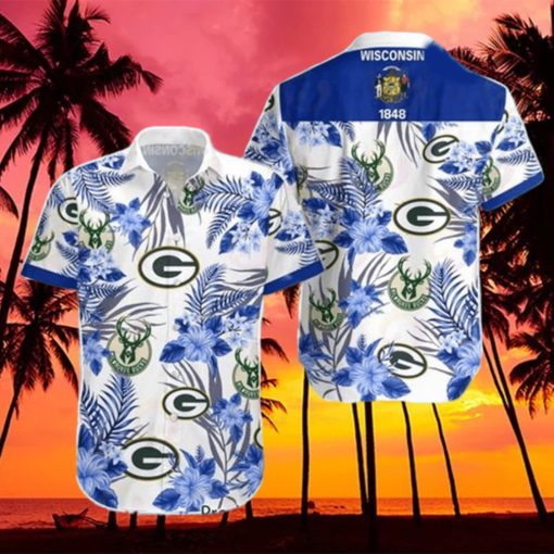 Milwaukee Bucks Green Bay Packers Hawaiian Shirt