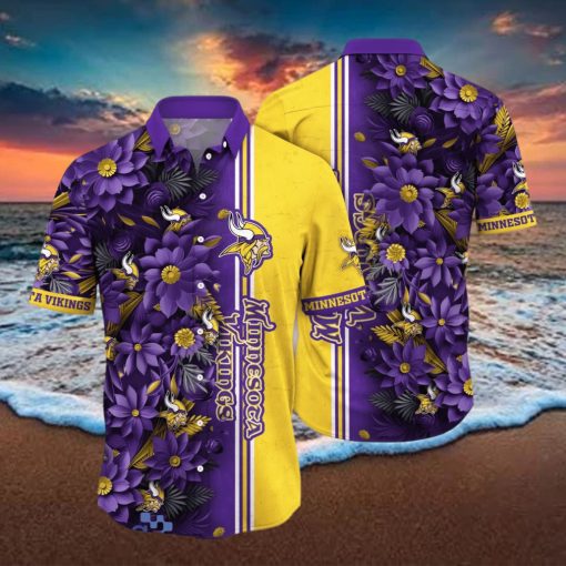 Minnesota Vikings NFL Flower Hawaiian Shirt For Men Women Great Gift For Real Fans