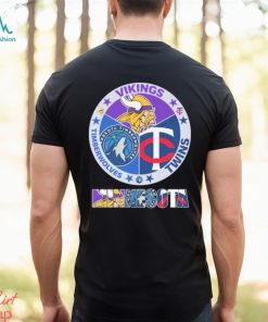 Minnesota Vikings Twins And Timberwolves City Champions T Shirt