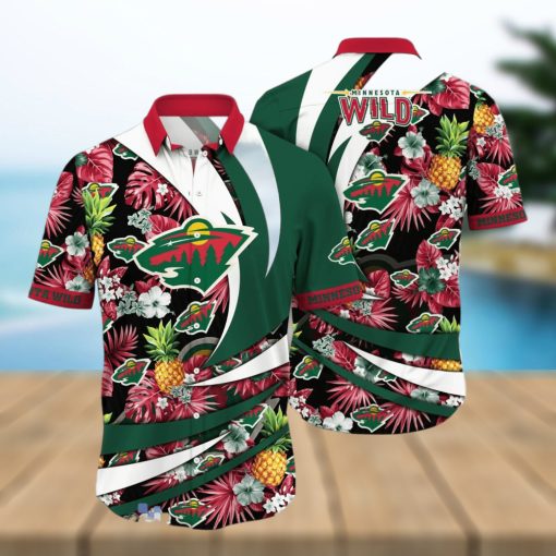 Minnesota Wild NHL Flower Hawaiian Shirt Style Gift For Men Women Fans