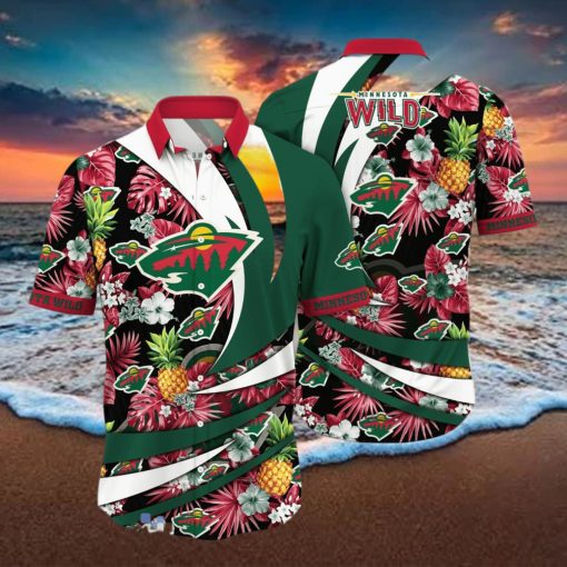 Minnesota Wild NHL Flower Hawaiian Shirt Style Gift For Men Women Fans