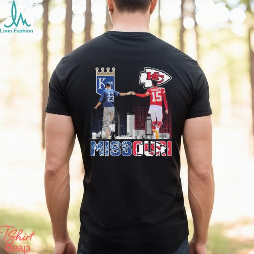 Missouri Kansas city Chiefs patrick mahomes and royals greinke skyline 2023 shirt