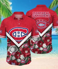 NHL Teams Montreal Canadiens Logo Floral Baseball Jersey Shirt For