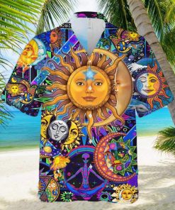 Moon Embracing The Sun Hippie Unisex 3D Full Printed Hawaiian Shirt Gift For Men And Women