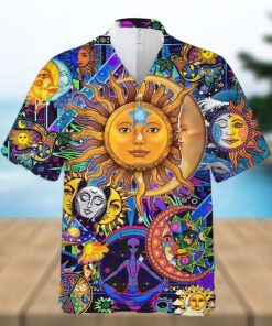 Moon Embracing The Sun Hippie Unisex 3D Full Printed Hawaiian Shirt Gift For Men And Women