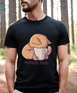Morning mood cute cat with cup shirt
