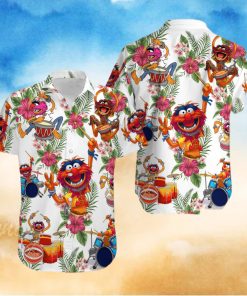 Muppet Playing Drum Tropical Flower Hawaiian Shirt